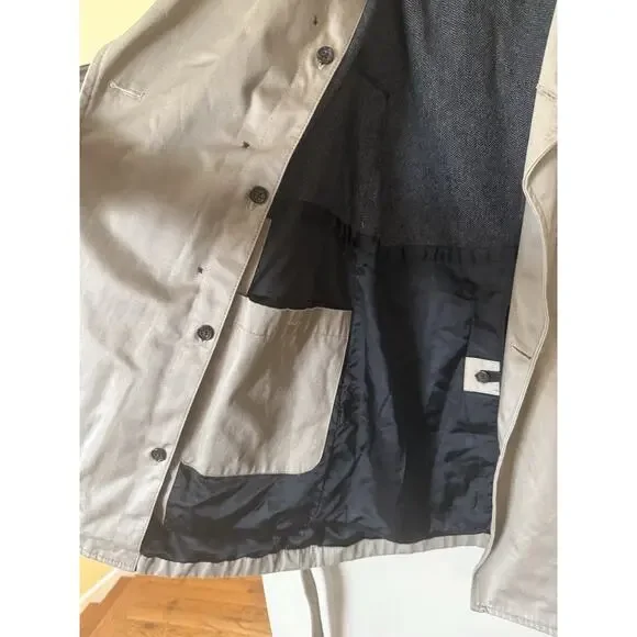 BANANA REPUBLIC Double-Breasted Belted Lined Trench Coat Sze S Khaki Classic EUC - Picture 13 of 15